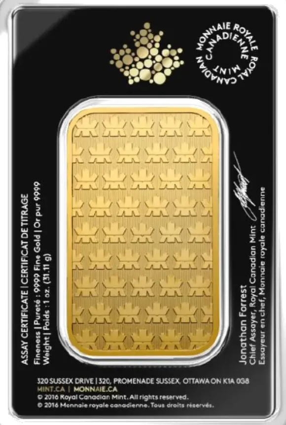 Royal Candaian Mint 1 Oz Goldbarren im Blister