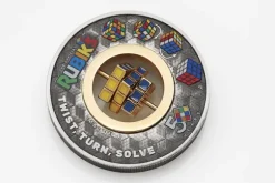 Rubiks Cube - 50 Jahre - 2 Oz Silber Antik Colored Coin 2024*