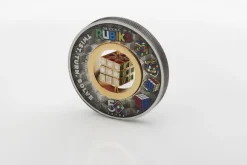 Rubiks Cube - 50 Jahre - 2 Oz Silber Antik Colored Coin 2024*