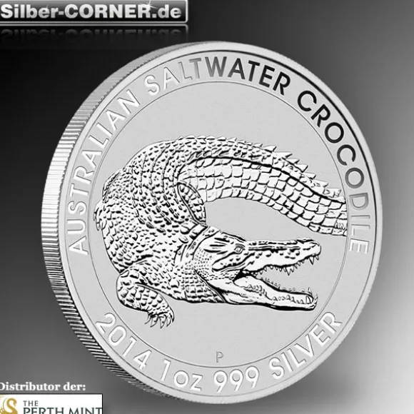 Salzwasser Krokodil 1 Oz Silber 2014 *