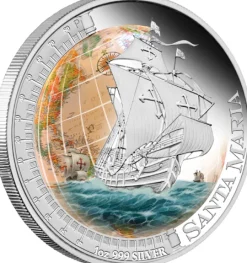 Santa Maria 1 Oz Silber Proof 2011 +Box +COA*