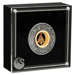 Santas Workshop 2 Oz Silber Antik vergoldet 2025 +Box +COA