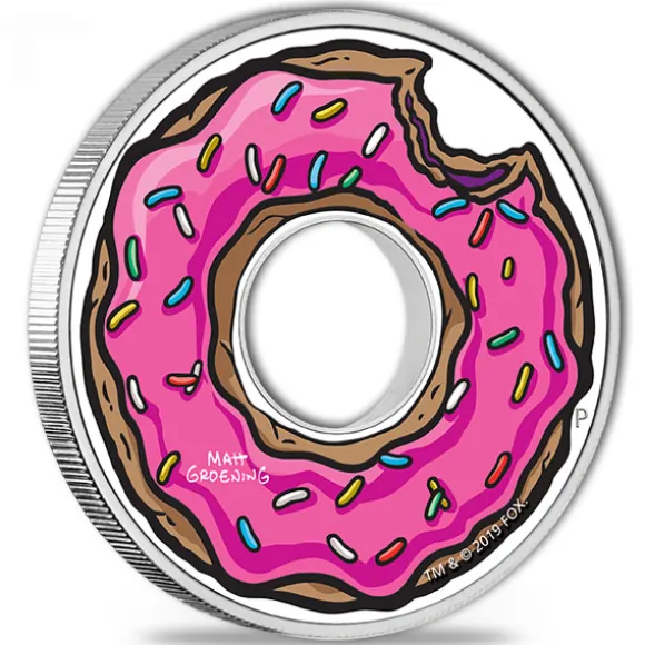 Simpsons - Donut - 1 Unze Silber Proof + Box +COA*