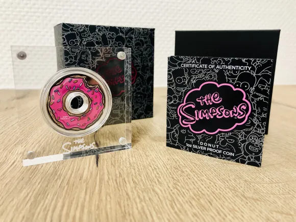 Simpsons - Donut - 1 Unze Silber Proof + Box +COA*