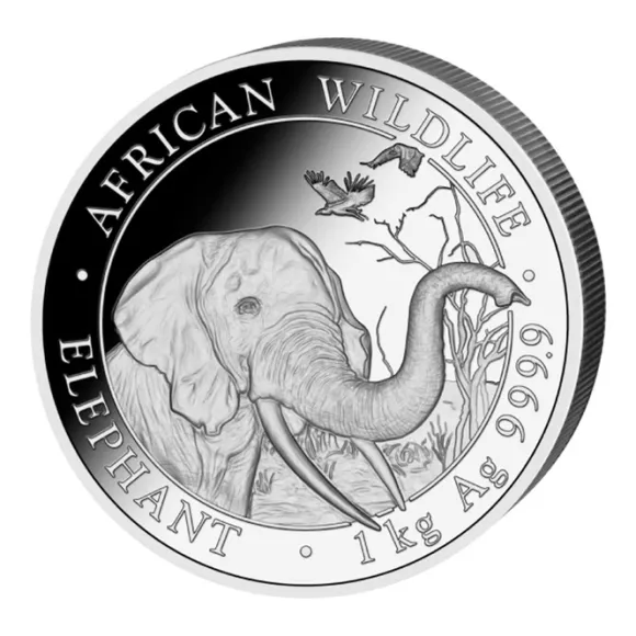 Somalia Elefant 1 KG Silber 2018*
