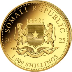 Somalia Elefant 1 Unze Goldmünze 2025