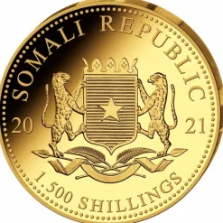Somalia Elefant 5 Unzen Gold Proof 2021 + Box + COA