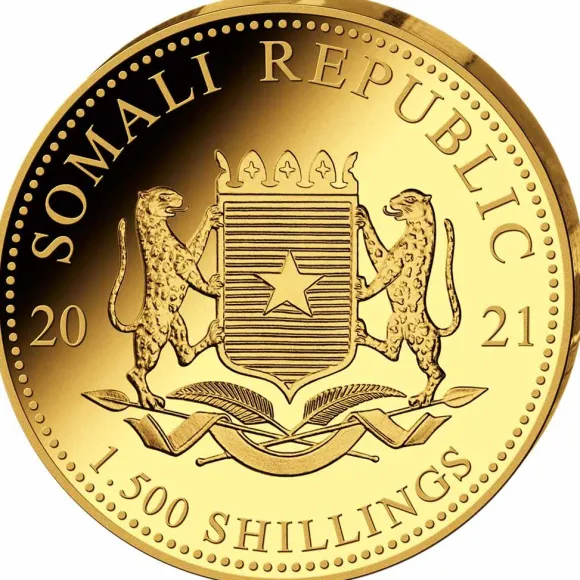 Somalia Elefant 5 Unzen Gold Proof 2021 + Box + COA