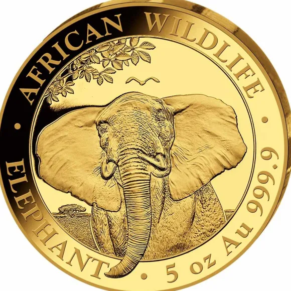 Somalia Elefant 5 Unzen Gold Proof 2021 + Box + COA