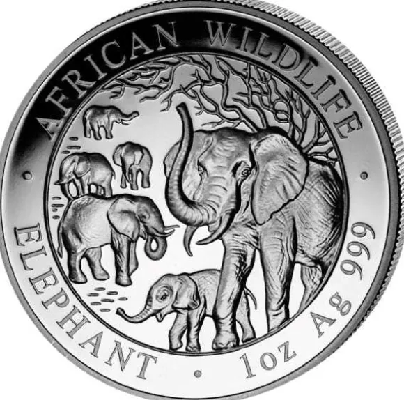 Somalia Elefant 1 Unze Silber 2008*