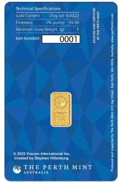 Sponge Bob 1 Gramm Goldbarren - Perth Mint