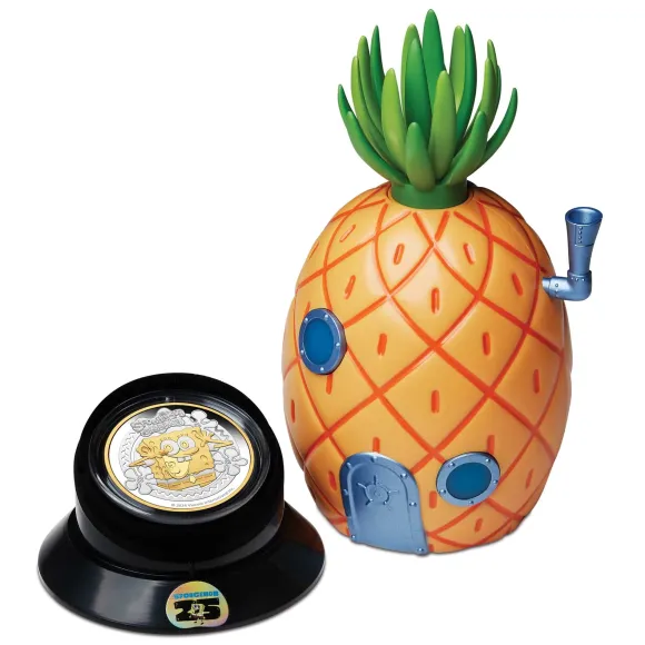 Spongebob 2 Unzen Silber Proof vergoldet 2024 + Box + COA
