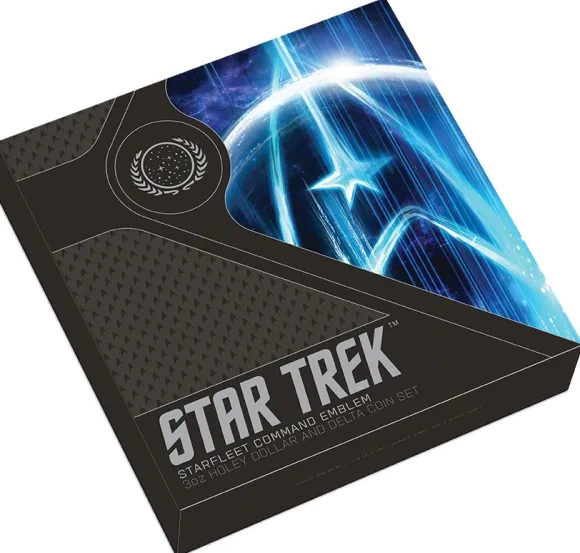 Starfleet Command Emblem 3 Oz Silber Antik Delta Coin Set 2019*