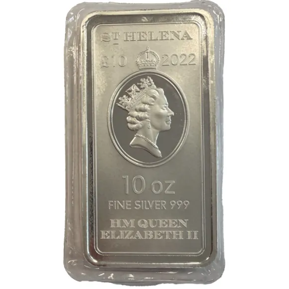 St. Helena 10 Oz Münzbarren Silber verschiedene Jahrgänge