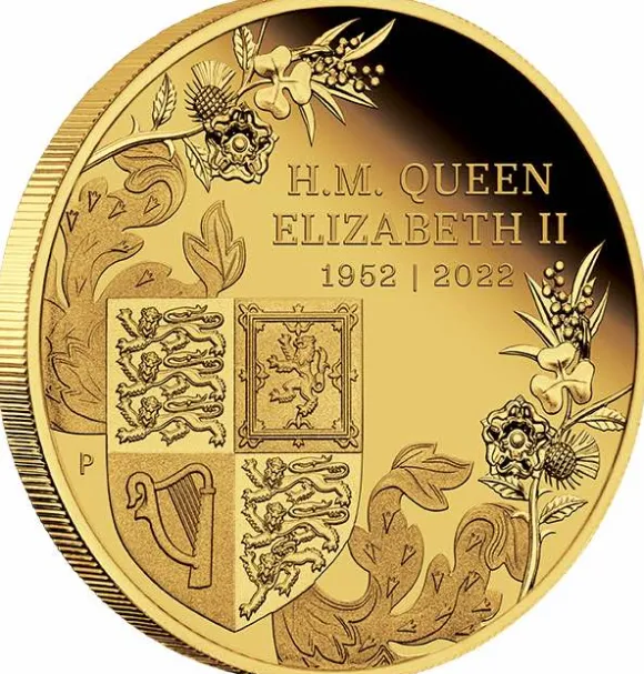 The Queen - Platinum Jubilee - 2 Oz Gold Proof 2022 +Box +COA