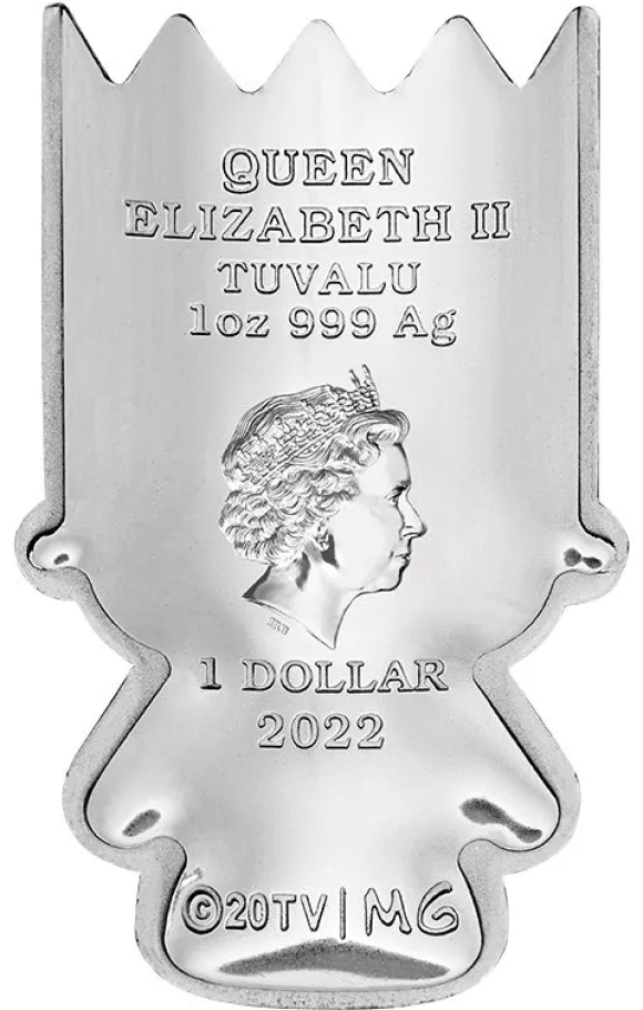 The Simpsons - Bart Simpson 1 Oz Silber Minted Mini Coin 2022 +Box +COA ohne Umkarton *