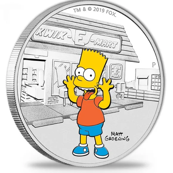 The Simpsons - Bart Simpson - 1 Oz Silber Proof +Box +COA*