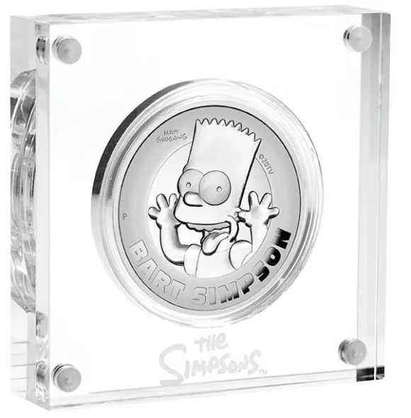 The Simpsons - Bart - 2 Unzen Silber High Relief +Box +Zertifikat*