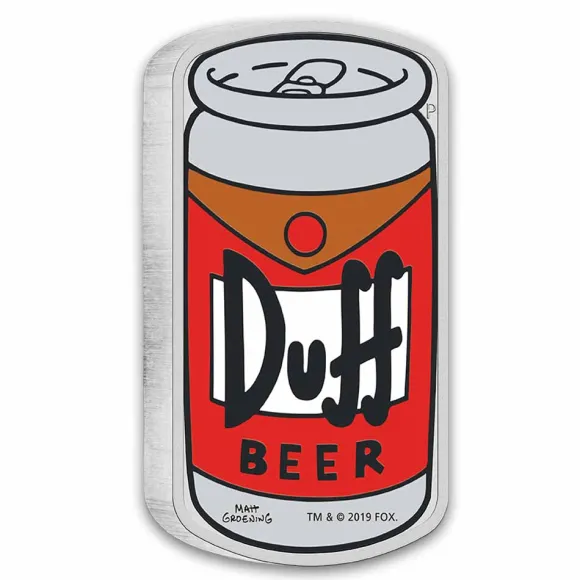 The Simpsons- Duff Beer 1 Oz Silber 2019*