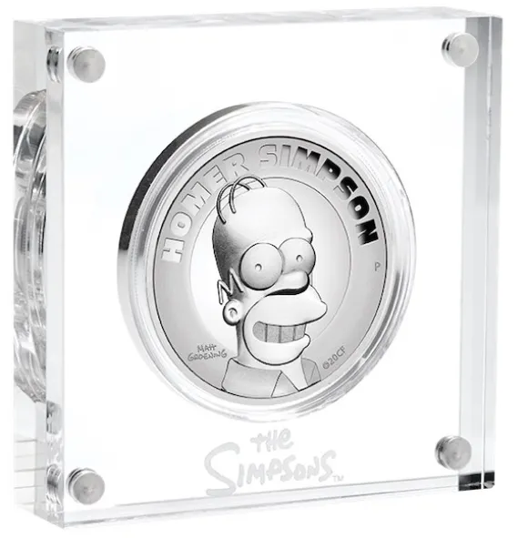 The Simpsons - Homer - 2 Unzen Silber High Relief +Box