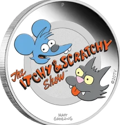 The Simpsons - Itchy & Scratchy - 1 Oz Silber +Box +COA*
