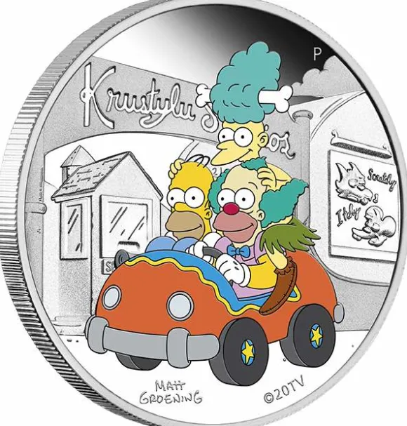 The Simpsons - Krusty Lu Studios - 1 Unze Silber Proof 2022 + Box +COA*