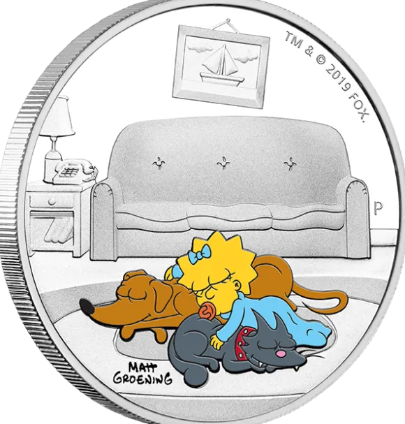 The Simpsons - Maggie -1 Oz Proof farbig 2019 + Box + COA*