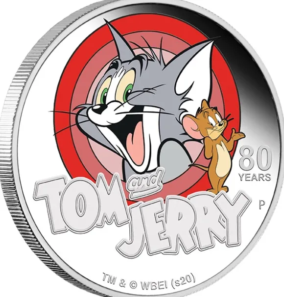 Tom & Jerry 1 Oz Silber 80 Jahre Proof +Box +COA*