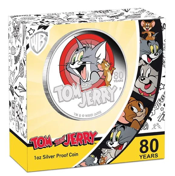 Tom & Jerry 1 Oz Silber 80 Jahre Proof +Box +COA*