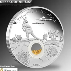Treasures of the World 1 Oz Silber - Känguru - 2014 + Box + COA*