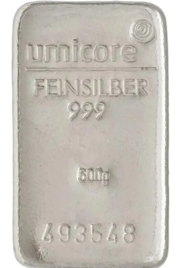 Umicore 500 Gramm Silberbarren (keine Münzbarren)