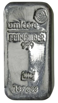 Umicore 1 Kilogramm Silberbarren (kein Münzbarren)