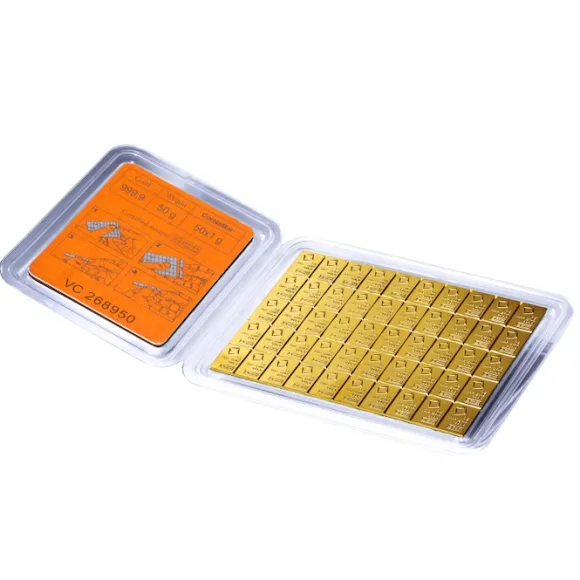 Valcambi 50 x 1 Gramm CombiBar Gold