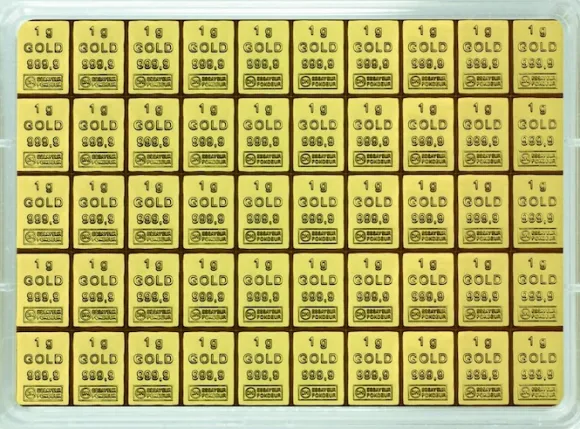 Valcambi 50 x 1 Gramm CombiBar Gold
