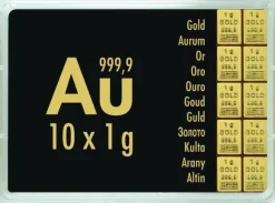 Valcambi 10 x 1 Gramm Gold Combibar