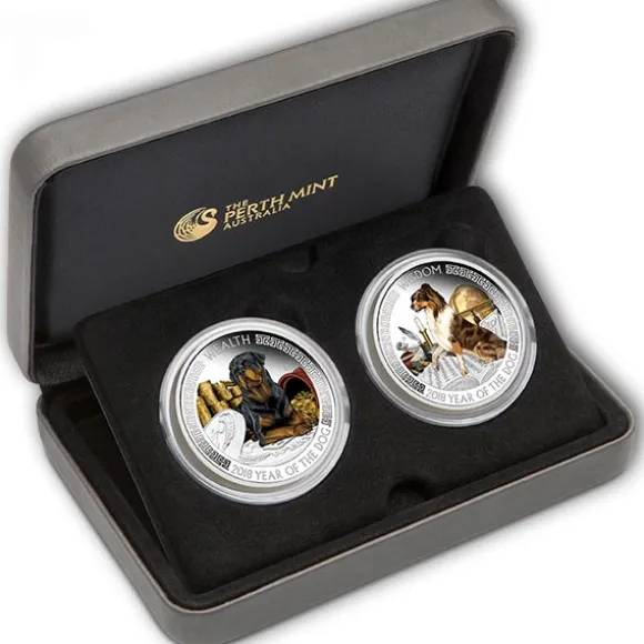 Wealth & Wisdom 2 x 1 Oz Silber Hund 2018 *