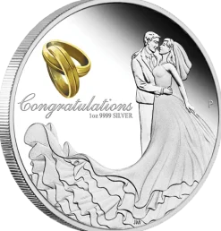 Wedding / Hochzeit 1 Oz Silber 2020 + Box + COA *