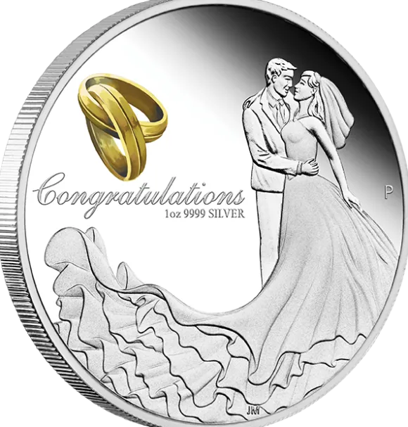 Wedding / Hochzeit 1 Oz Silber 2020 + Box + COA *