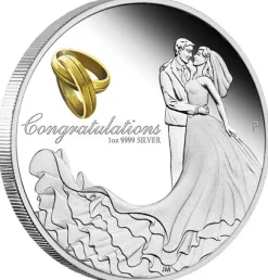 Wedding / Hochzeit 1 Unze Silber Proof 2021 + Geschenkbox *