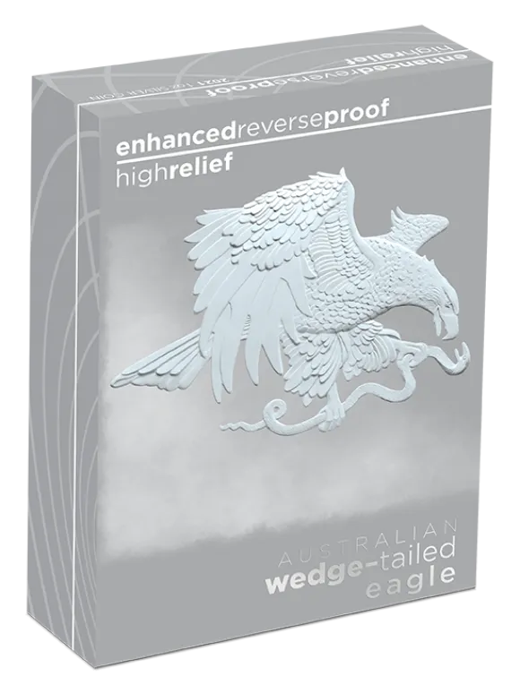 Wedge Tailed Eagle Enhanced Reverse Proof 1 Oz Silber 2021 + Box + COA
