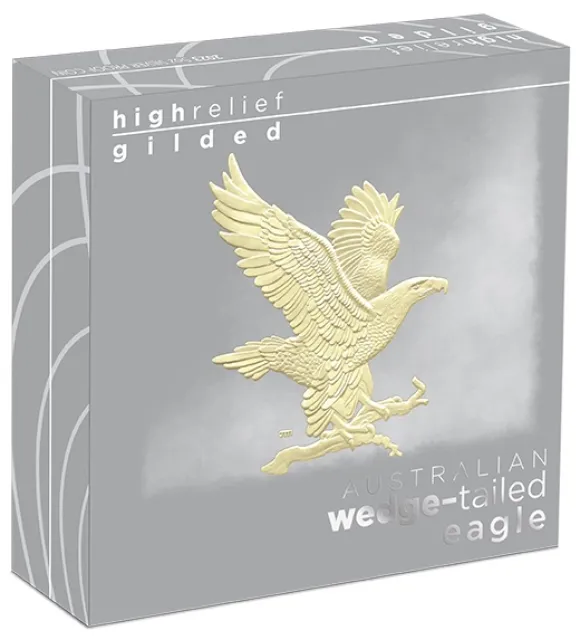 Wedge Tailed Eagle 2023 5 Oz Silber Gilded Relief Proof + Box +COA
