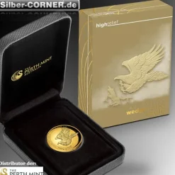 Wedge Tailed Eagle 2 Unzen Gold High Relief 2015 +Box +COA