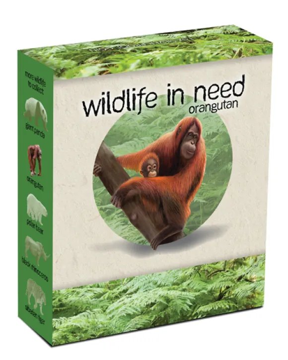 Wildlife in Need - Orangutan - 1 Oz Silber Proof 2011 +Box +COA*