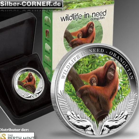 Wildlife in Need - Orangutan - 1 Oz Silber Proof 2011 +Box +COA*