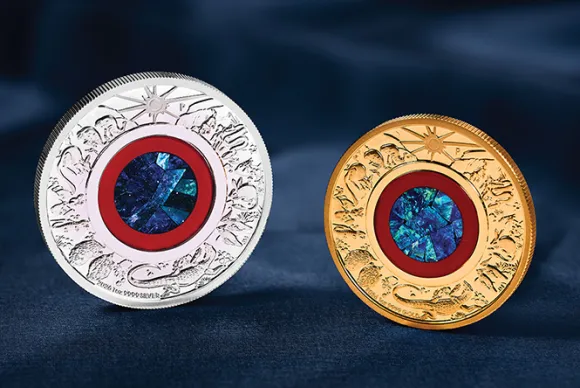 Wonders of Australia -Outback - Opal 1 Oz Silber Proof 2026 +Box +COA