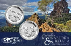 World Money Fair Kookaburra + Koala 2 x 1 Oz Silber 2011*