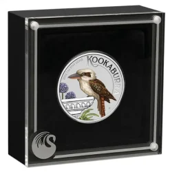 World Money Fair - Kookaburra 1 Unze Silber farbig 2022 +Box +COA*