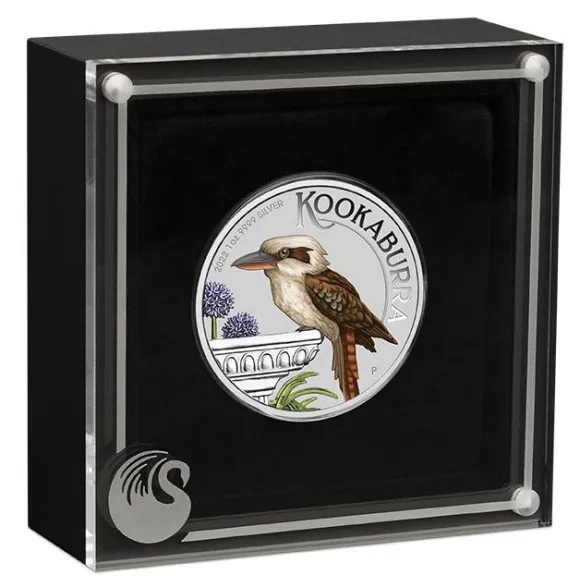 World Money Fair - Kookaburra 1 Unze Silber farbig 2022 +Box +COA*