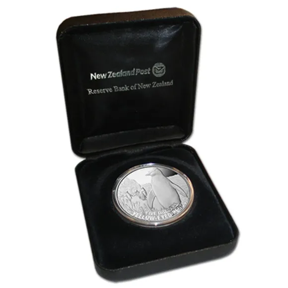 Yellow-Eyed Penguin 1 Oz Silber 2011 Proof +Box +COA*